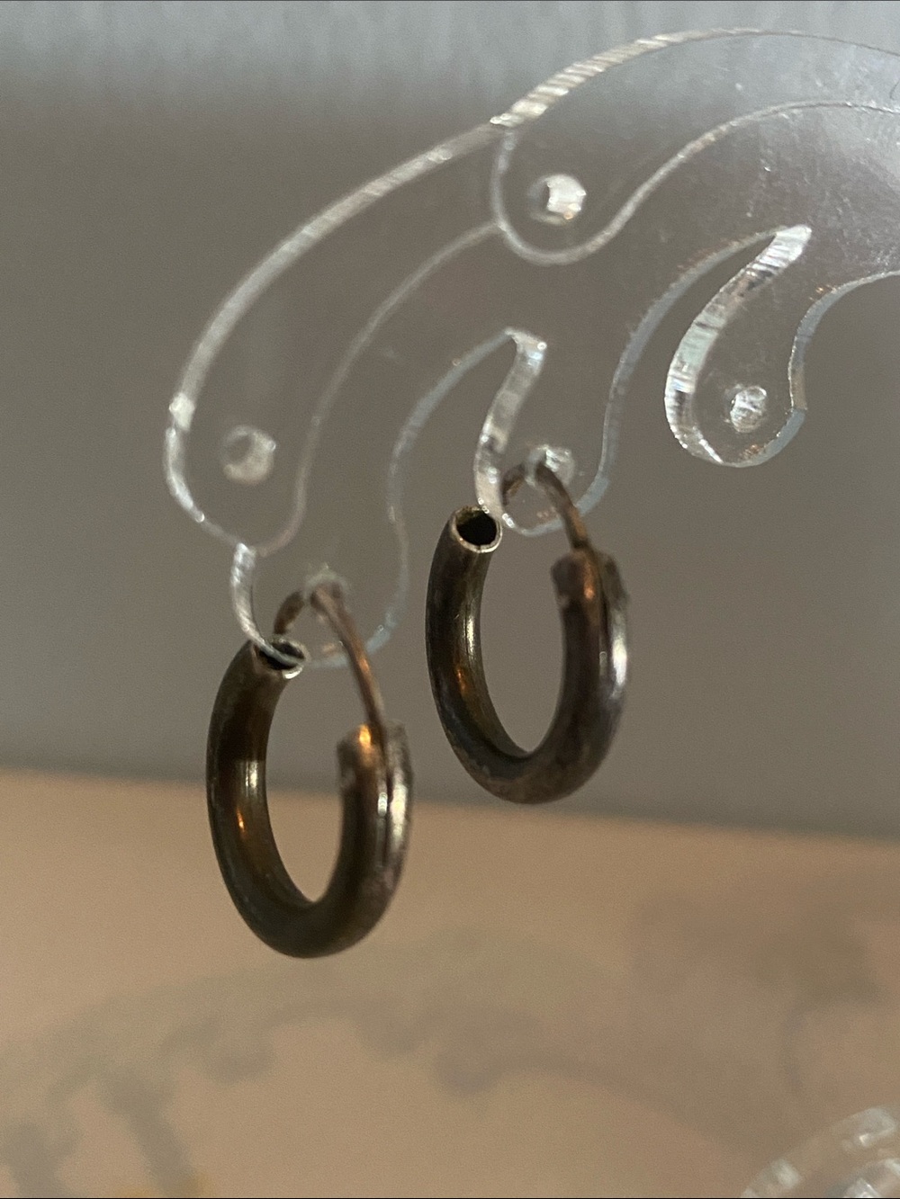 Small Blackish Brown Hoop Earrings - Women Jewelry